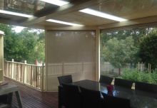 Custom downlight housing & full tracked blinds installed under one of our verandahs 2