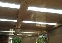 Custom downlight housing & full tracked blinds installed under one of our verandahs